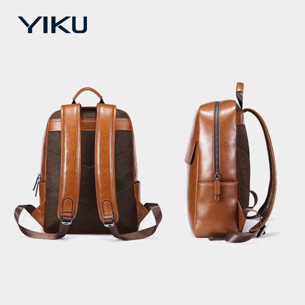 custom Outdoor computer waterproof business leather men laptop backpacks unisex real leather backpack