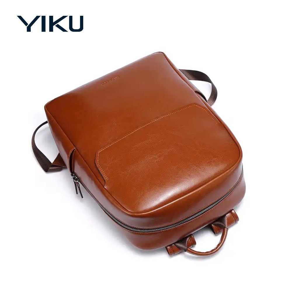 custom Outdoor computer waterproof business leather men laptop backpacks unisex real leather backpack