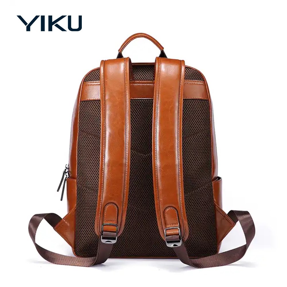 custom Outdoor computer waterproof business leather men laptop backpacks unisex real leather backpack