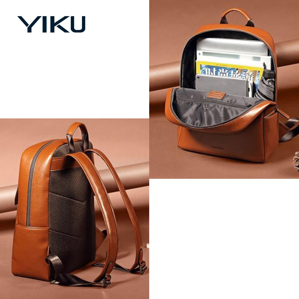 custom Outdoor computer waterproof business leather men laptop backpacks unisex real leather backpack