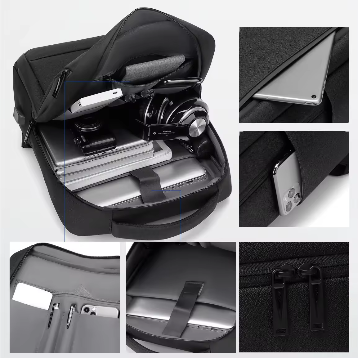 Factory Unisex Customized Oxford Scratch-proof Business Backpack School Backpacks Custom Smart Laptop Backpack