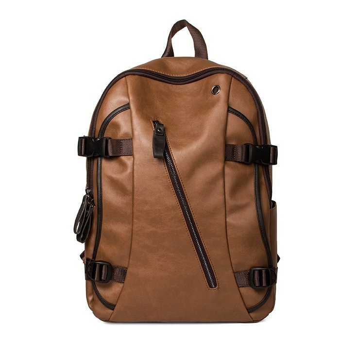 Luxury Custom Laptop Backpacks Mens Leather Backpack Travel Backpack With Earphone Hole