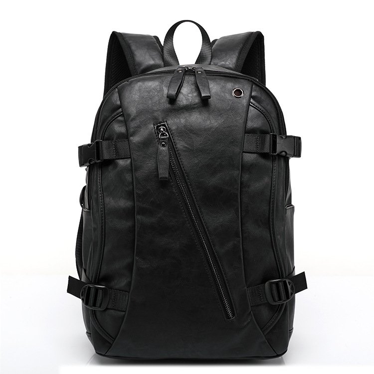 Luxury Custom Laptop Backpacks Mens Leather Backpack Travel Backpack With Earphone Hole