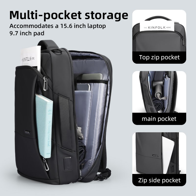 Mark Ryden Factory wholesale custom laptop bag light travel men backpack triple function shoulder bag MR9533SJ-B