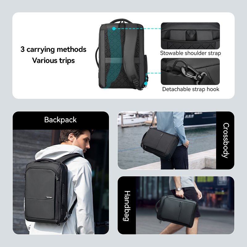 Mark Ryden Factory wholesale custom laptop bag light travel men backpack triple function shoulder bag MR9533SJ-B