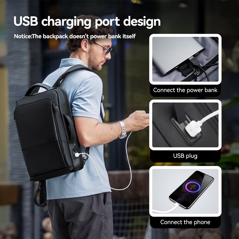 Mark Ryden Factory wholesale custom laptop bag light travel men backpack triple function shoulder bag MR9533SJ-B