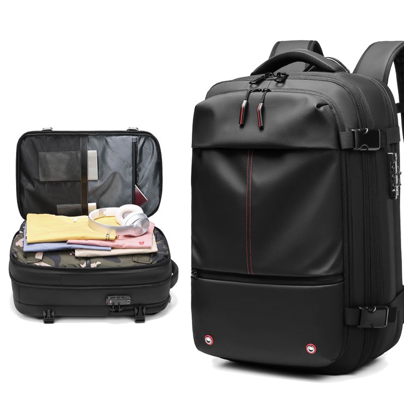 Factory hot sell vacuum compression backpack 17inch usb waterproof notebook unisex Oxford laptop travel custom backpack