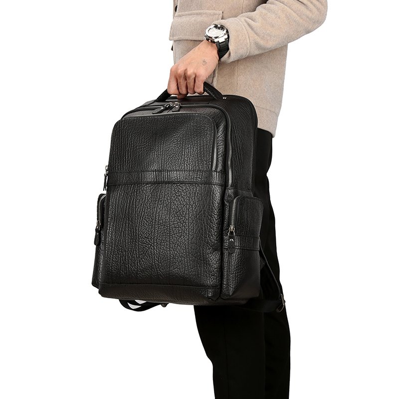 Custom Vintage High Quality Business Outdoor Travel Cowhide Real Leather Laptop Bag Back Pack Men's Genuine Leather Backpacks