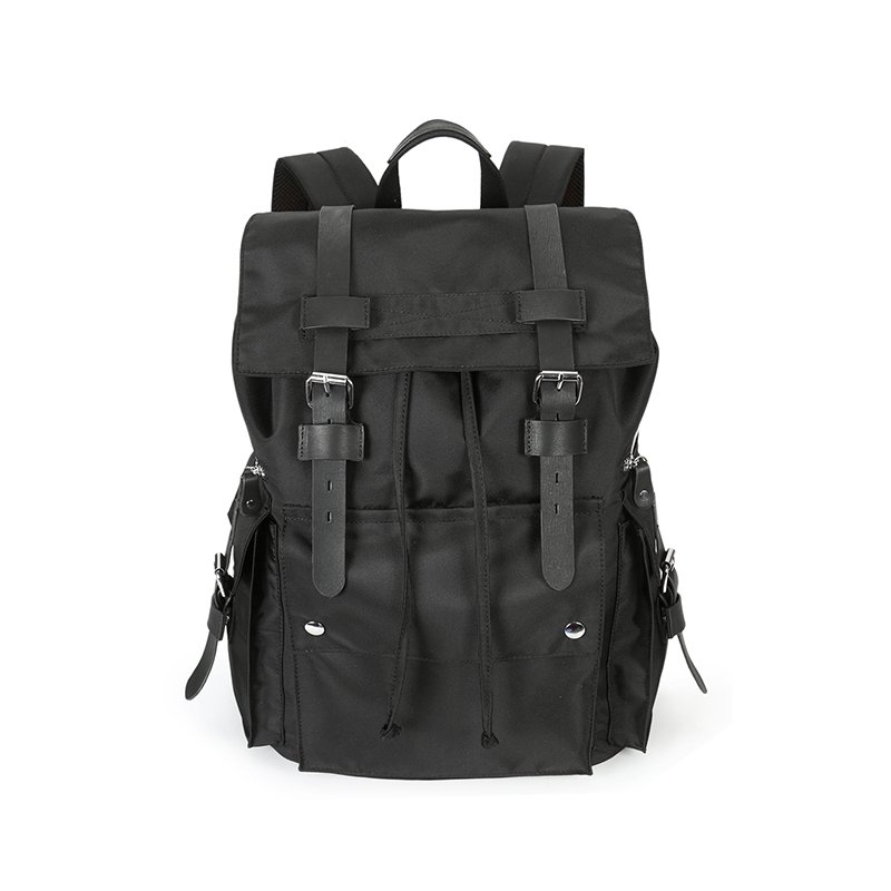 New Black Waxed Canvas Daily Using Waterproof Mens Stylish Mochila Backpack Laptop Rucksack Weekend Bag