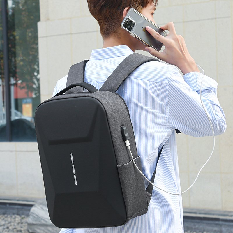 Men's Business Laptops Backpack Waterproof Backpack with USB Charger Port Fashion Polyester Male Waterproof Notebook Bag Nylon