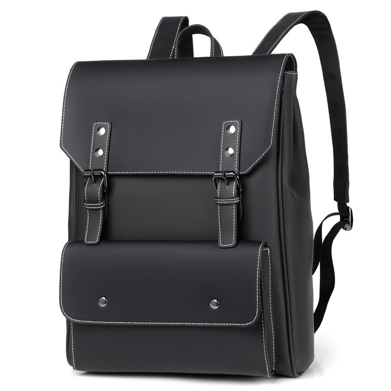 Custom Logo Retro Men PU Leather Laptop Backpack Large Capacity Waterproof Business Backpack for Tablet Pouch