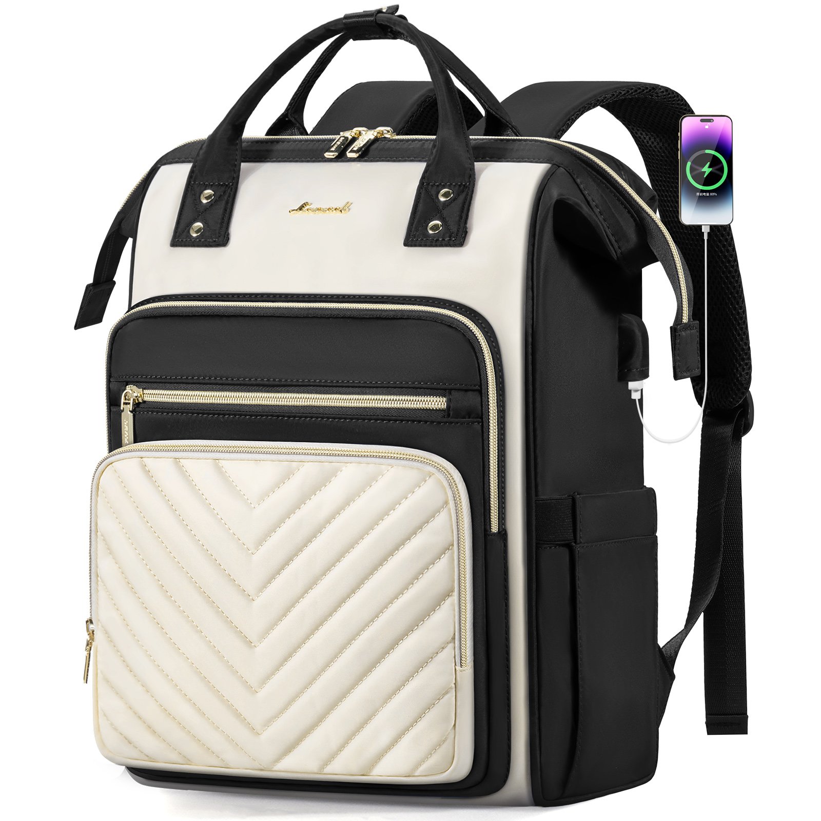 LOVEVOOK high quality Waterproof Casual Daypack Business Computer Bag for women large travel laptop Backpack Purse with USB Port