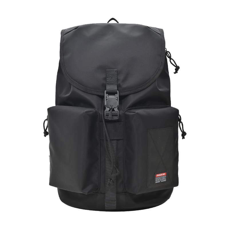 Wholesale customized logo nylon waterproof and fashionable casual drawstring flip backpack for men