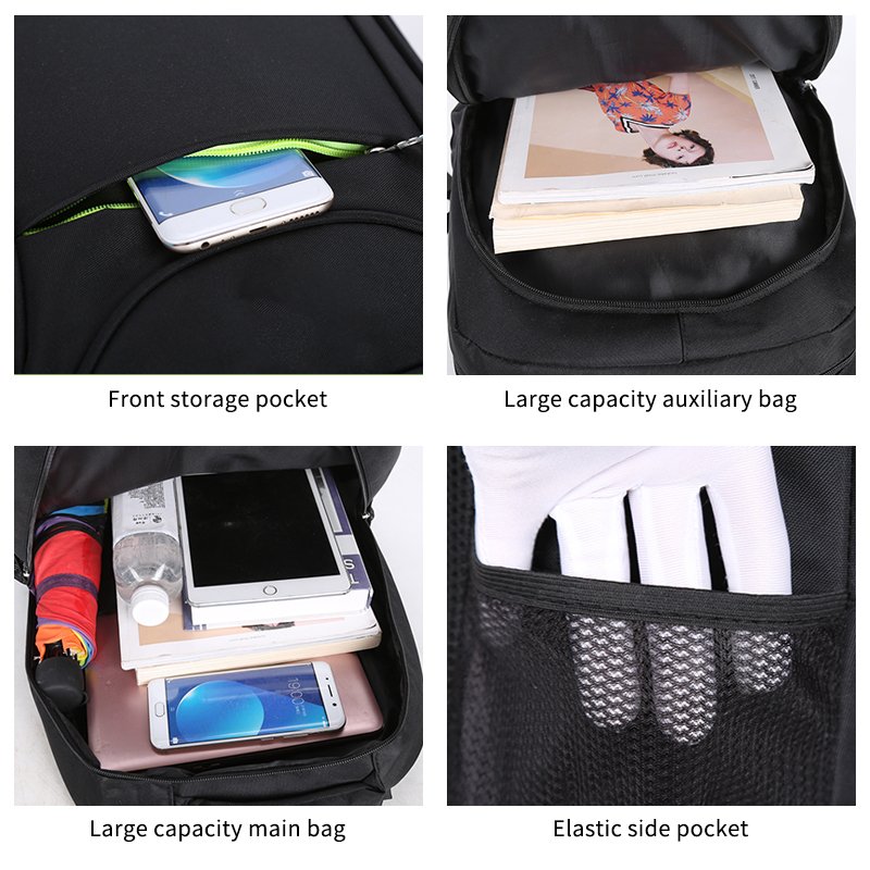 Wholesale Custom Black Teenager College School Woman Mens High Capacity Waterproof Outdoor Travel Bags Leisure Laptop Backpack