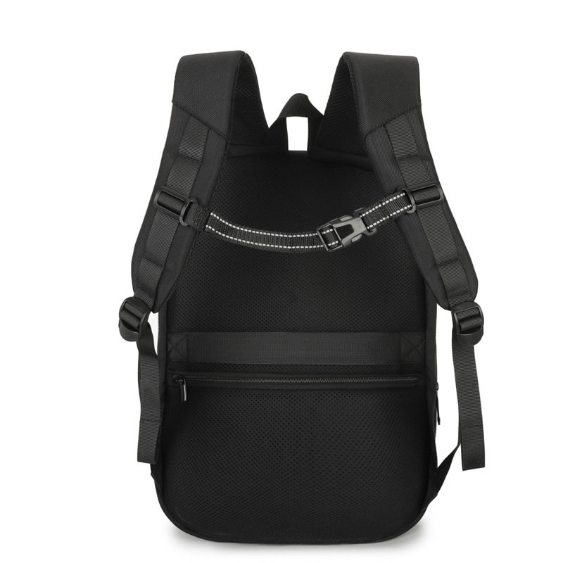 Customized Black Computer Unisex School Bag Waterproof Business Travel Office Nylon Custom Men Laptop Backpack With USB Charging