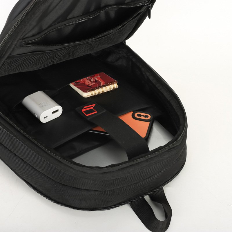 Customized Black Computer Unisex School Bag Waterproof Business Travel Office Nylon Custom Men Laptop Backpack With USB Charging