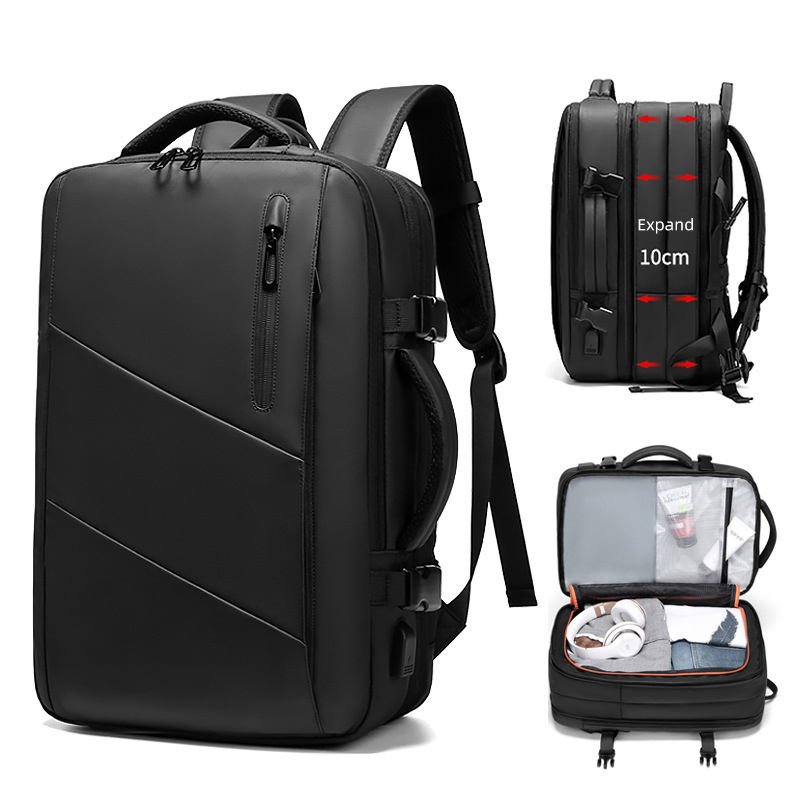 Nylon Black Laptop Backpack Bagpack for School Business Bag Backpacks with Usb Charging Port