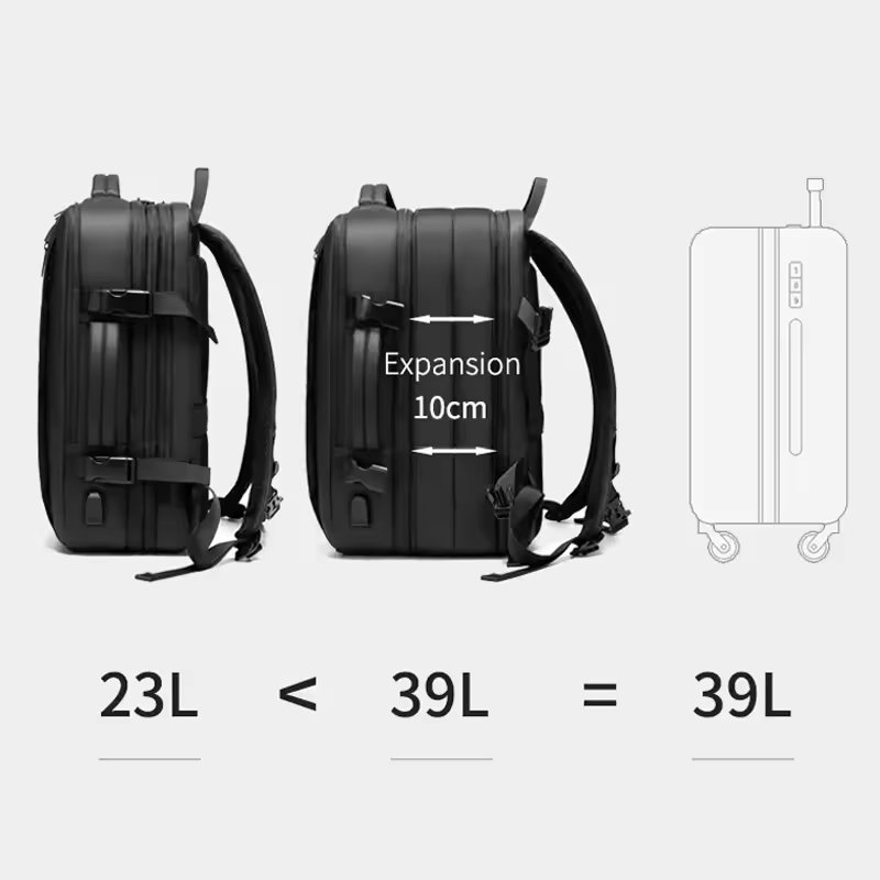 Nylon Black Laptop Backpack Bagpack for School Business Bag Backpacks with Usb Charging Port