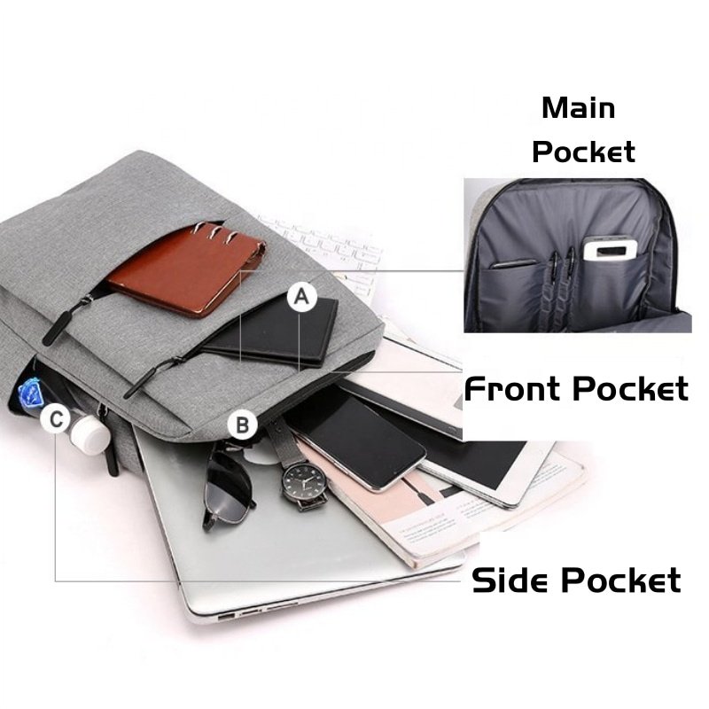 New Style Business Material Waterproof Antithief Nylon Usb Charging Port Travel Men School laptop Backpack