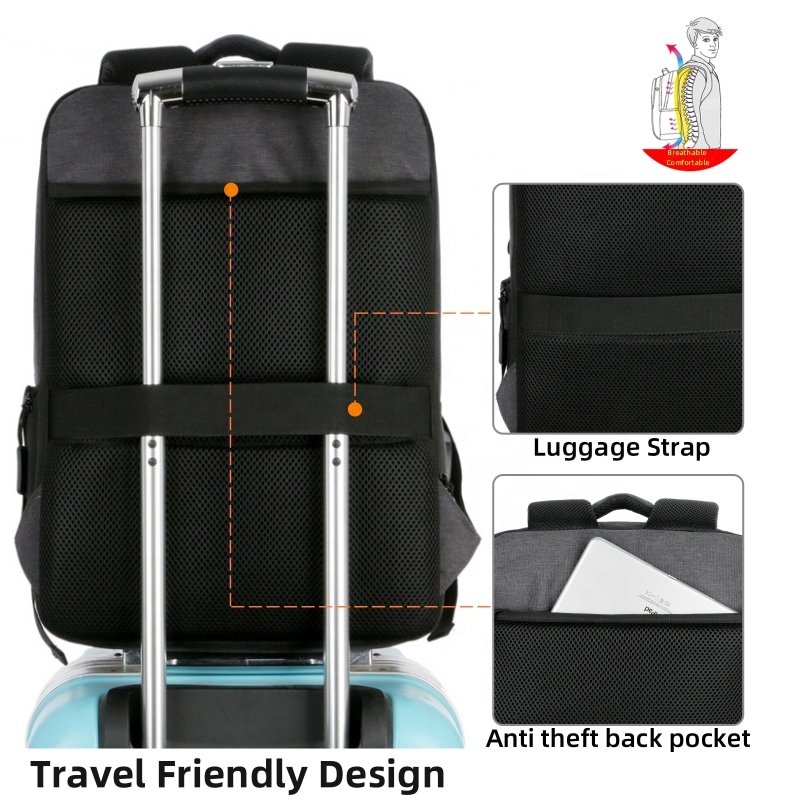 New Product Business Usb Anti Theft Beg Large Designer Travel Man Bag Pack 17" Laptop Backpack