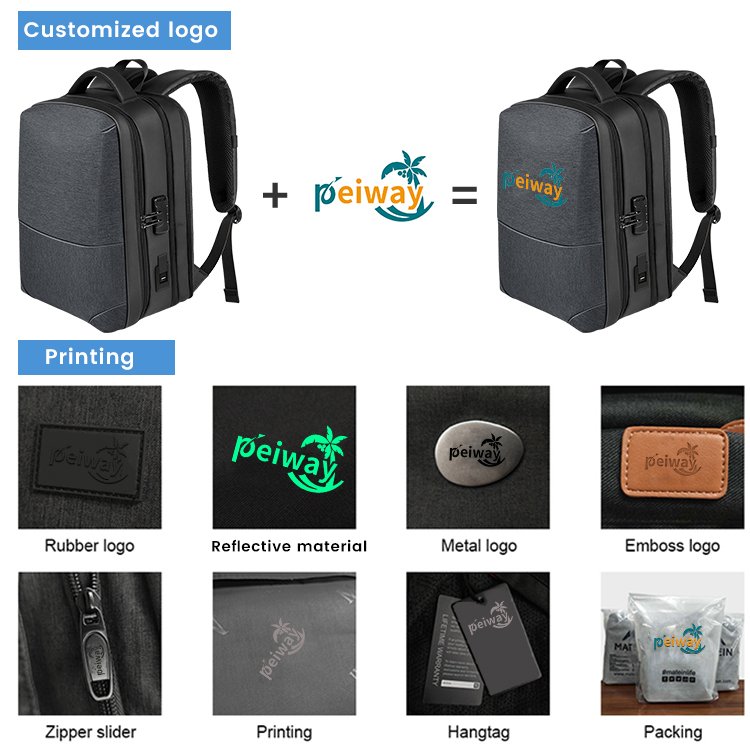 Black Bag Usb Computer Student 13inch Charging Business Laptop Travel Backpack For Men