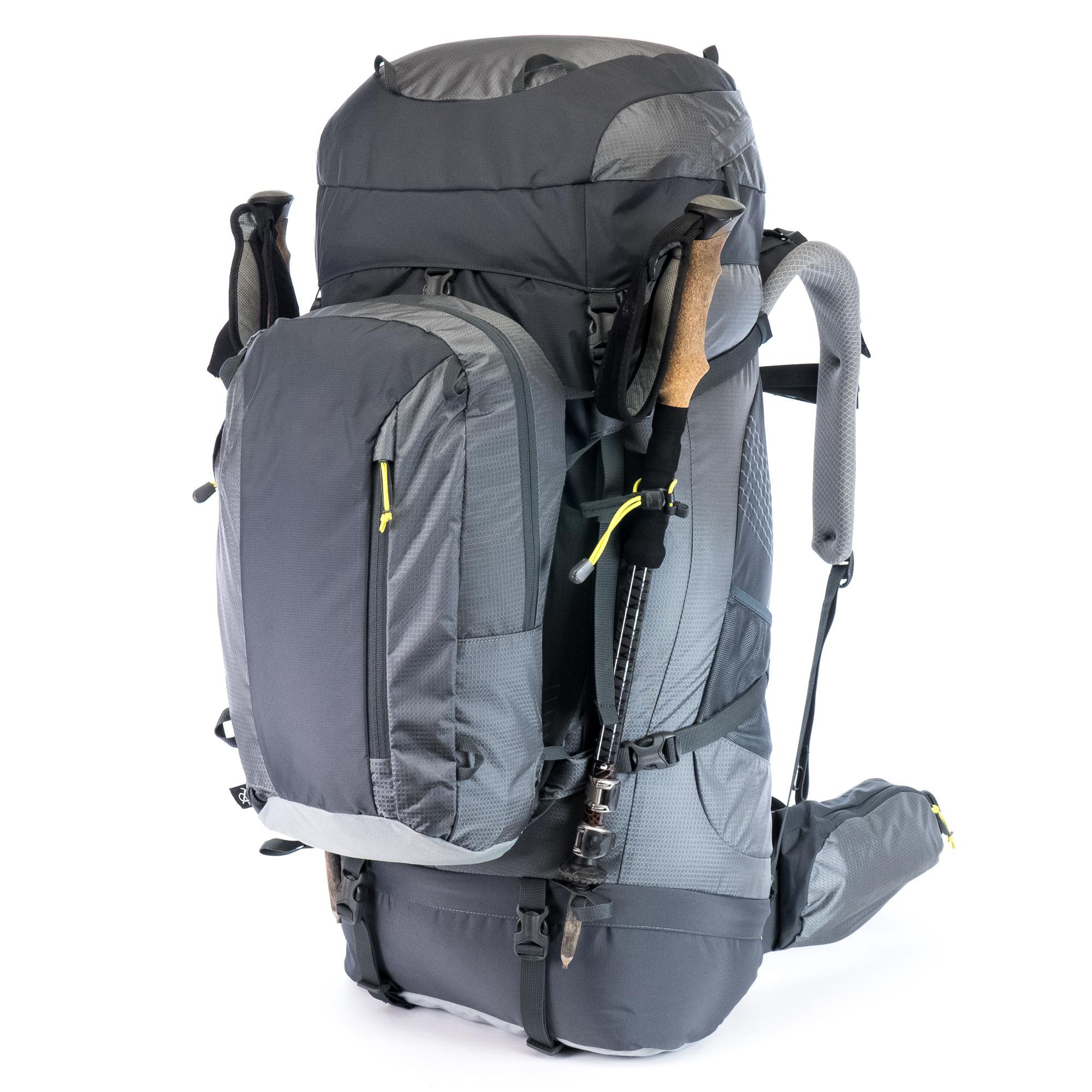 65 +15 Backpack 80L camping hiking backpack bag liter internal frame pack with detachable daypack for camping