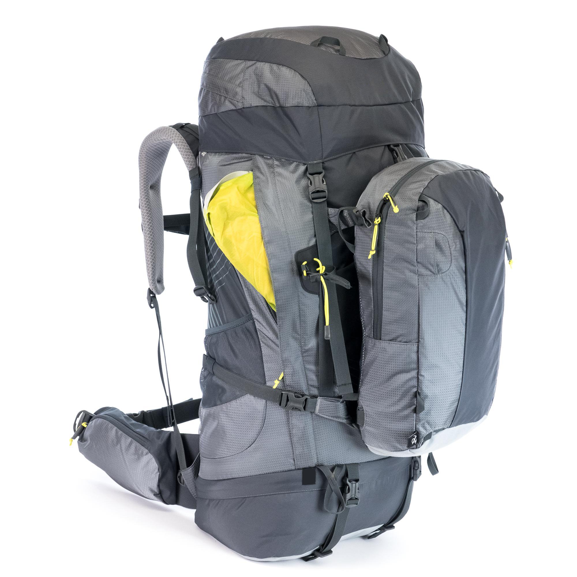 65 +15 Backpack 80L camping hiking backpack bag liter internal frame pack with detachable daypack for camping