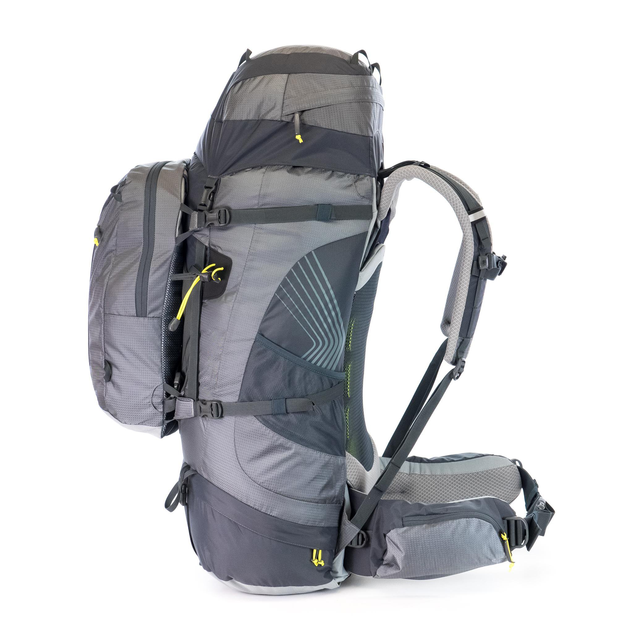 65 +15 Backpack 80L camping hiking backpack bag liter internal frame pack with detachable daypack for camping