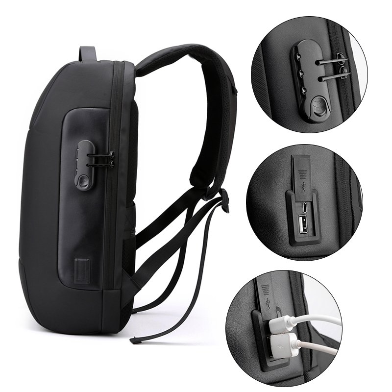 Marksman Men Luxury Combination Lock Business Computer Bag Anti Theft Smart Laptop Backpack with USB Charging Port
