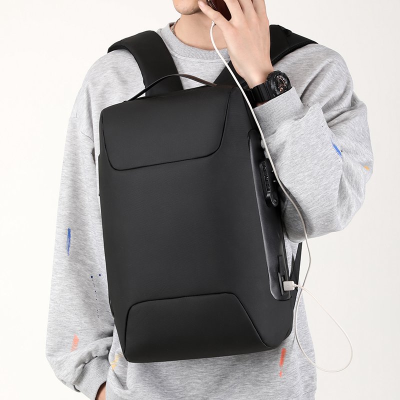 Marksman Men Luxury Combination Lock Business Computer Bag Anti Theft Smart Laptop Backpack with USB Charging Port