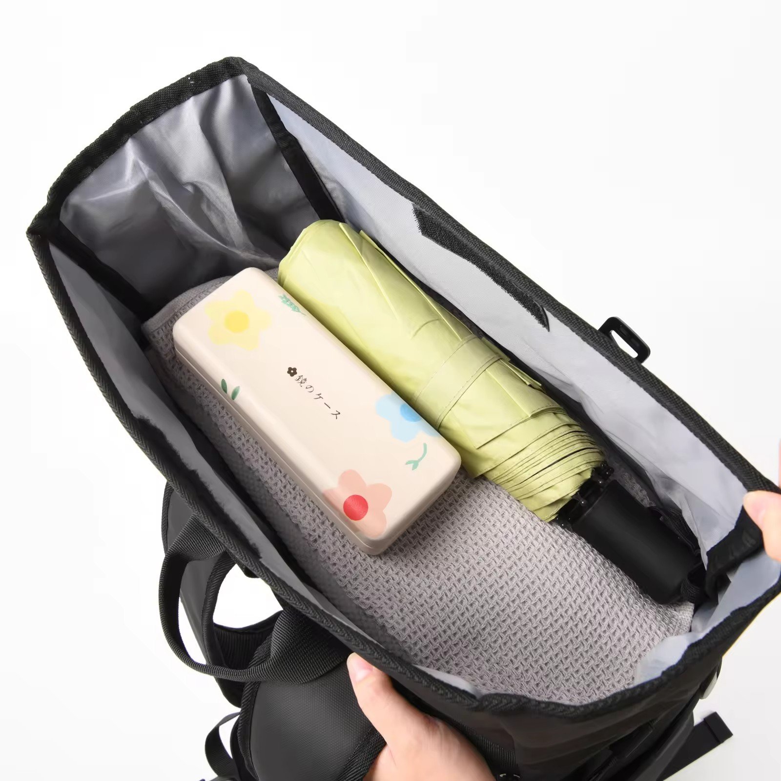 custom Roll Top backpack oxford leather rolltop laptop backpacks unisex minimalist USB capacity men rolling backpack