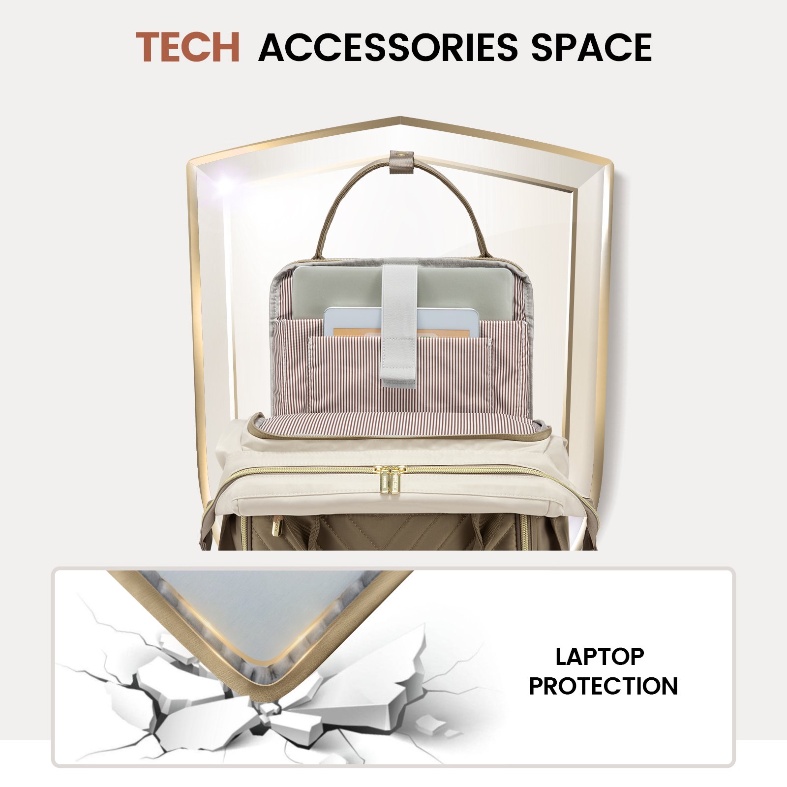 LOVEVOOK New fashion quilted design 15.6in large waterproof laptop backpack bag for travel work school Business laptop backpack