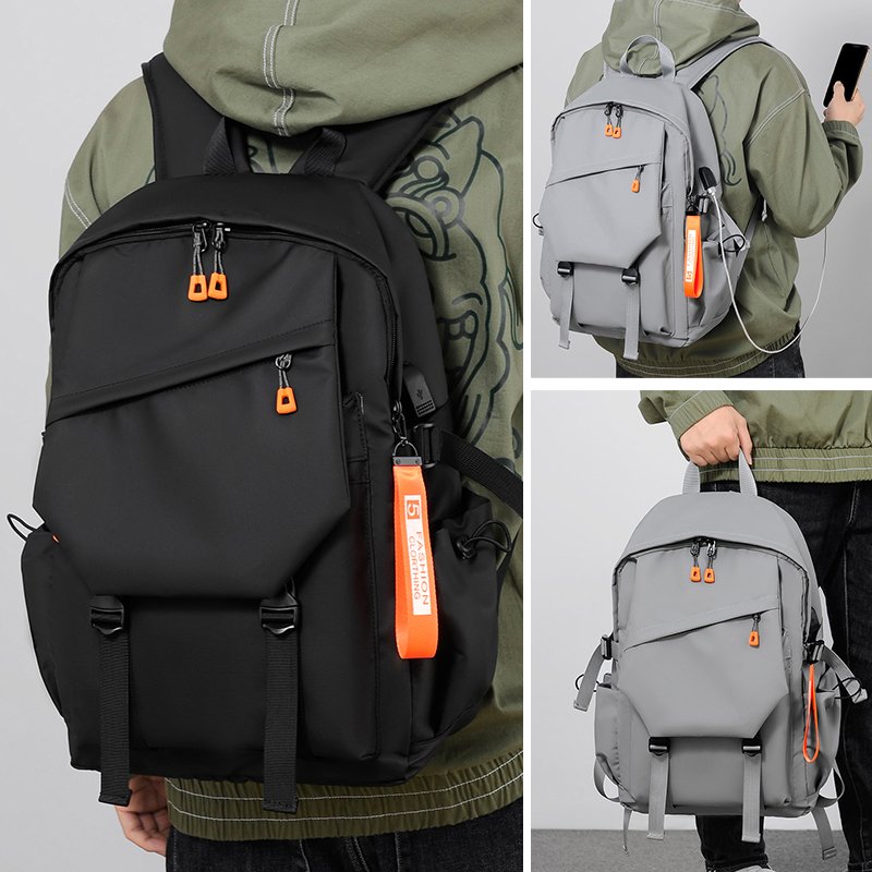 2023 Simple design Multi-function pocket waterproof USB backpack laptop knapsack