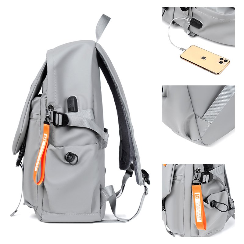 2023 Simple design Multi-function pocket waterproof USB backpack laptop knapsack