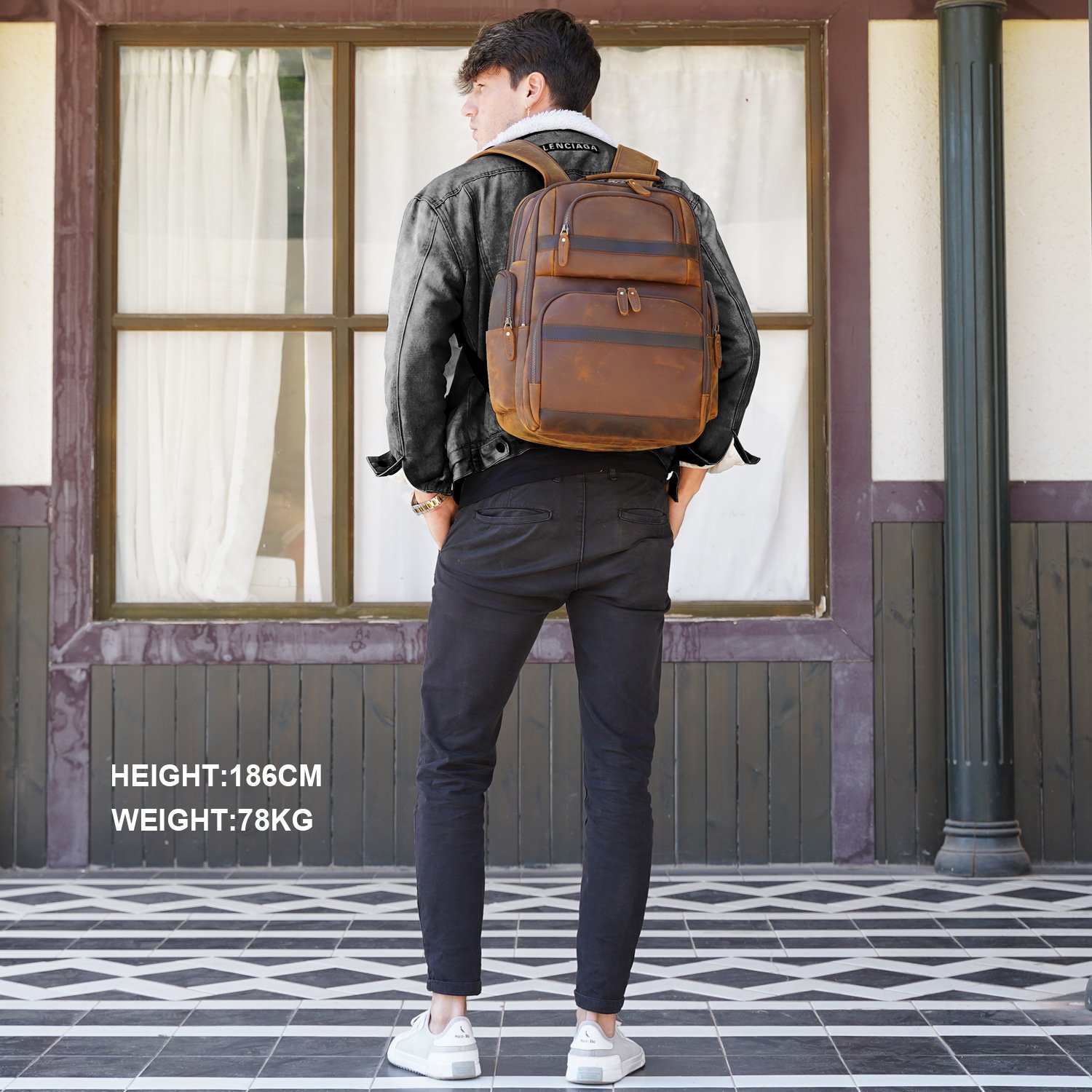 Large Capacity Custom Logo Retro 15.6 inch Laptop Backpack Men's Genuine Cowhide Leather Traveling Backpack bags