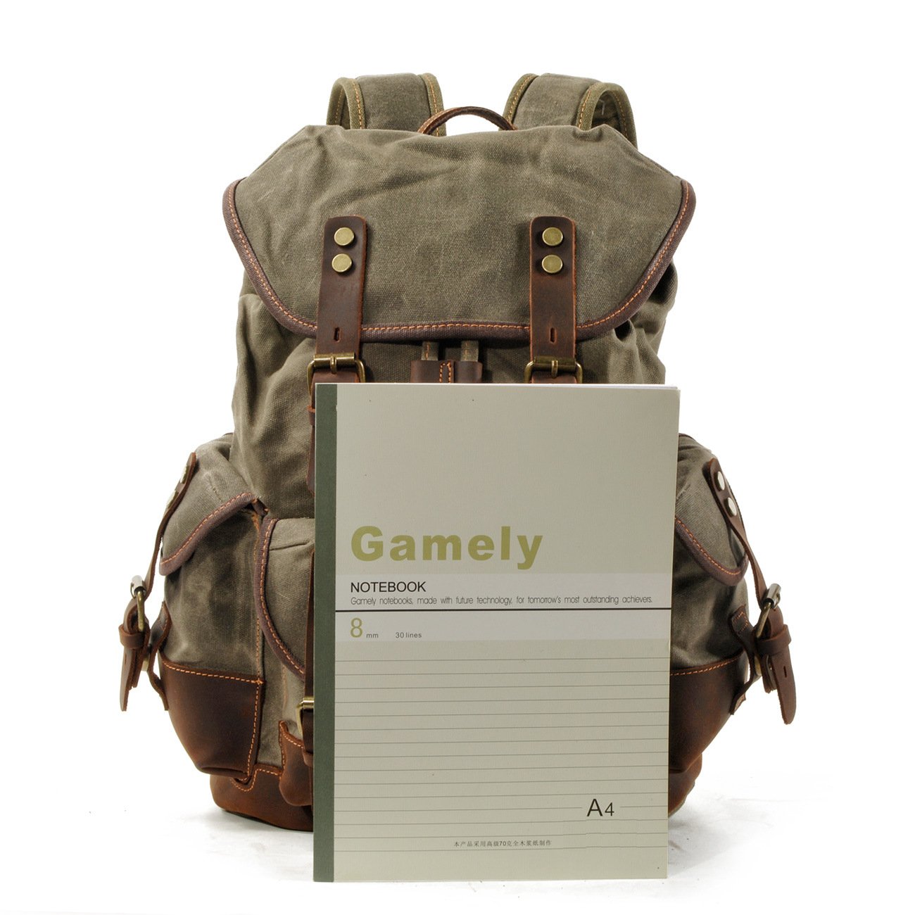 Laptop Backpack Backpack Bags Water Resistant Wax Canvas Unisex 9508 Waterproof Polyester String Computer Interlayer Soft Handle
