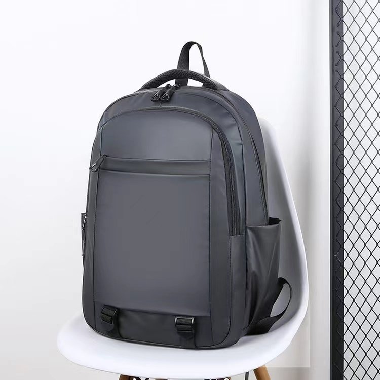 Customized Large Capacity Multifunctional Black Waterproof Laptop Backpack USB Smart Stylish Made PU Zipper Polyester Softback