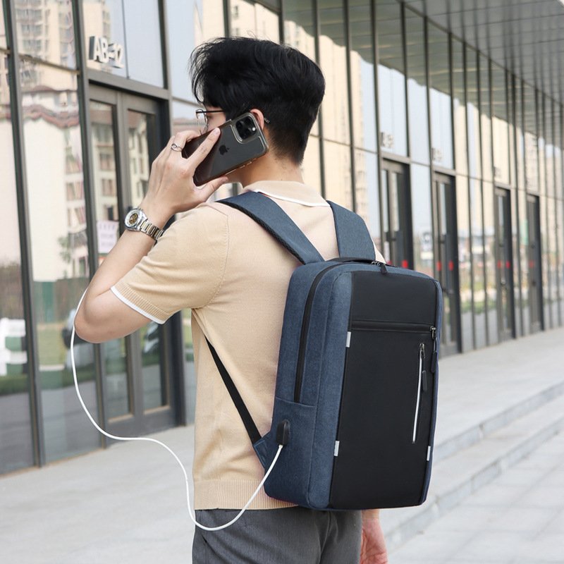 GW055 Print Logo Wholesale Men Casual Computer Waterproof School Rucksack Bag Polyester Laptop Backpack