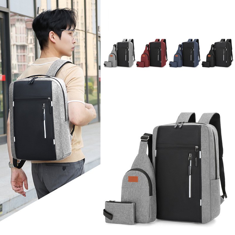GW055 Print Logo Wholesale Men Casual Computer Waterproof School Rucksack Bag Polyester Laptop Backpack