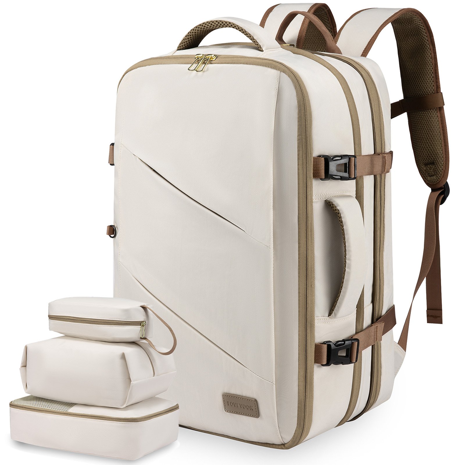 2024 Fashion 4pc/set Travel Backpack Waterproof Expandable 40L TSA-Approved bags large laptop travel backpack for men women