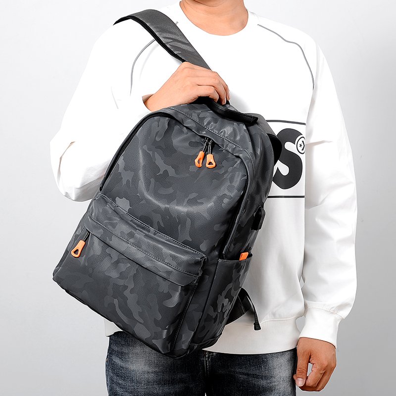 USB interface waterproof Notebook Backpack Chinese factory Wholesale Custom Men's mochilas Leather business Travel Backpack