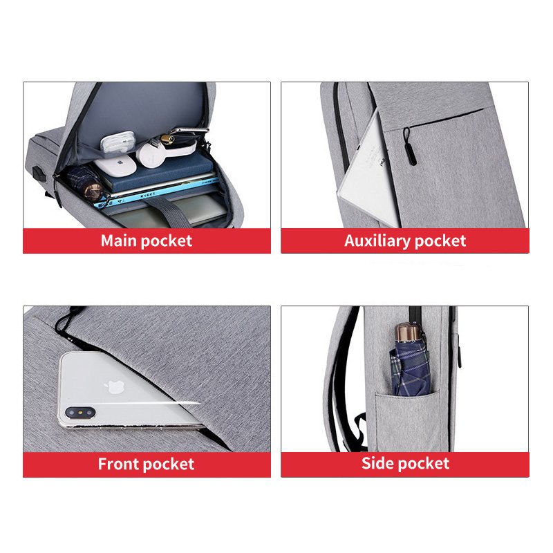 Custom Logo Men's Smart Backbag School Laptop Backpack with USB & Computer Interlayer Customizable Sac a Dos Design