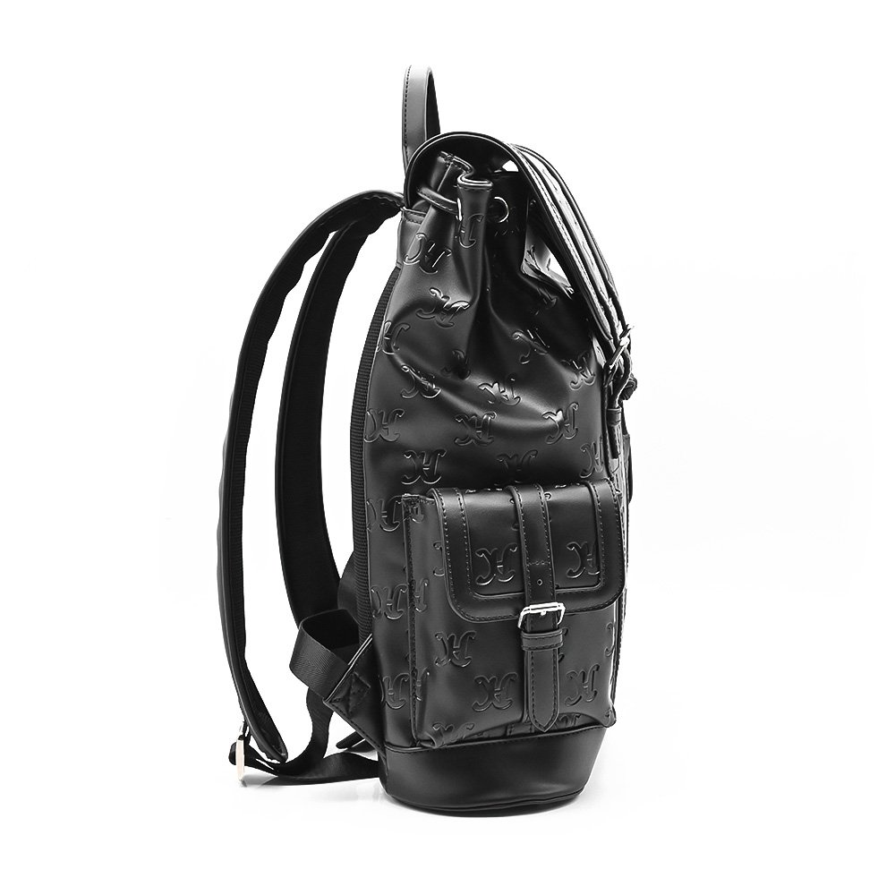 Custom Embossed Logo Genuine Leather Waterproof shoulder Bag Men's Laptop Backpack