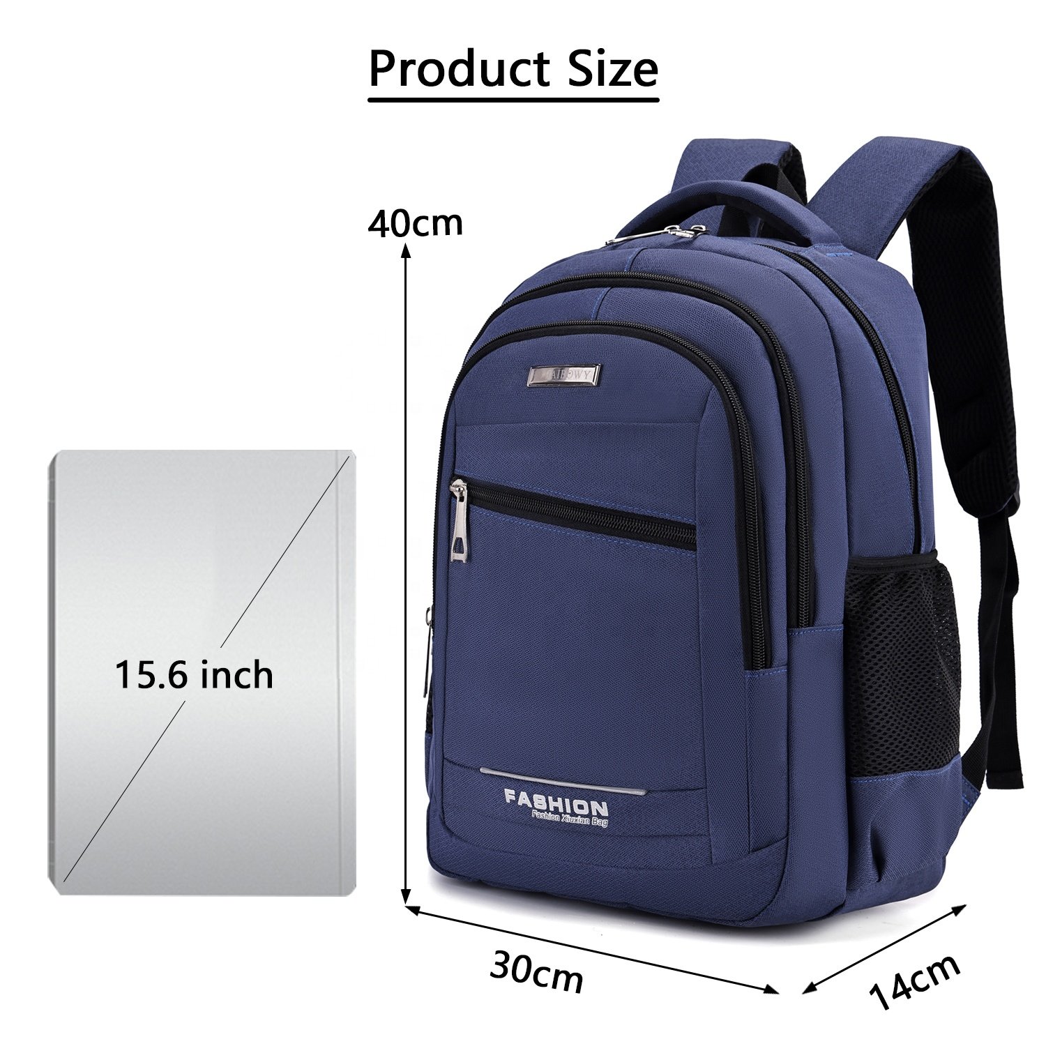 HAIBOWY Unisex Portable Lightweight Nylon Laptop Backpack Solid Color Universal College School Shoulder Bag for Business Study