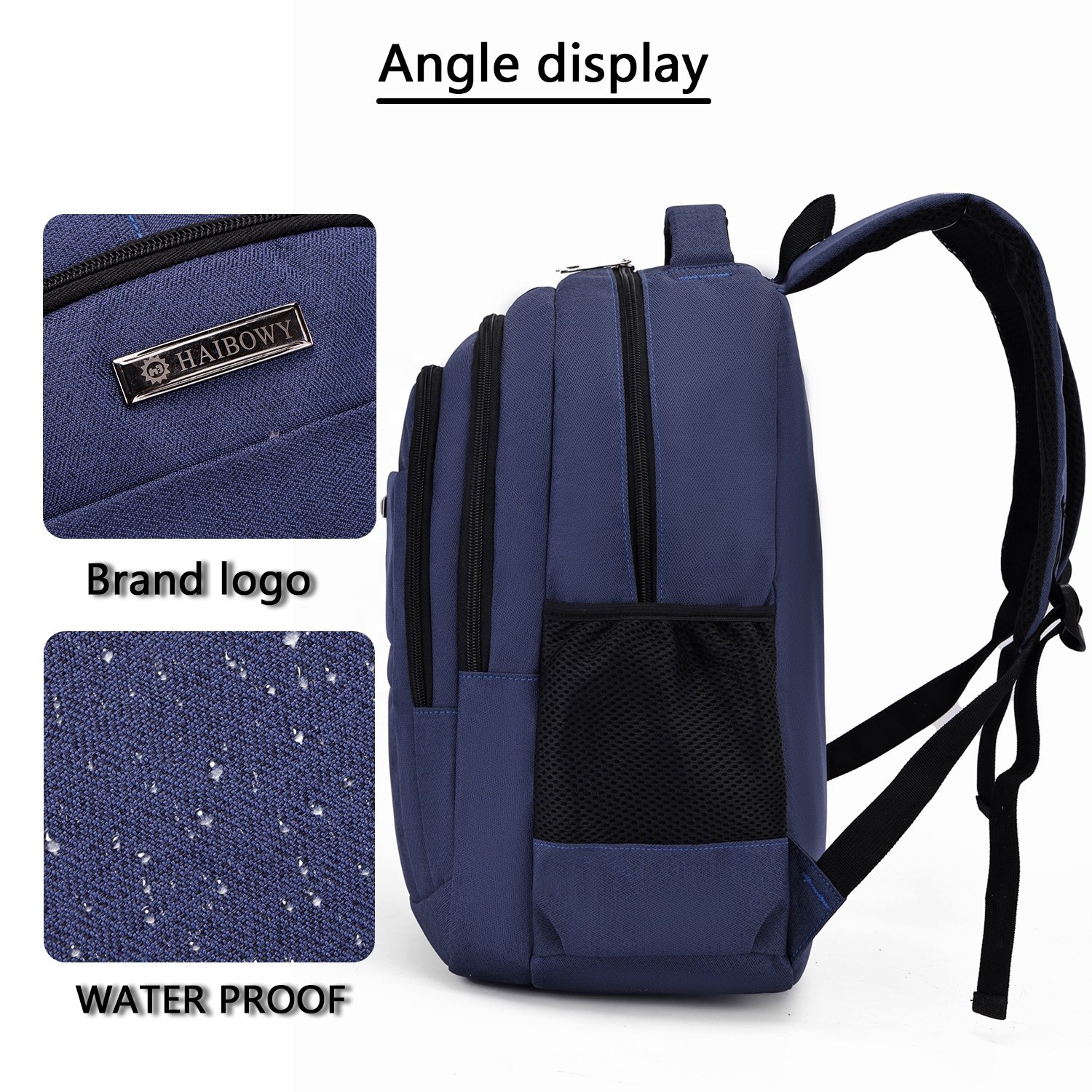 HAIBOWY Unisex Portable Lightweight Nylon Laptop Backpack Solid Color Universal College School Shoulder Bag for Business Study