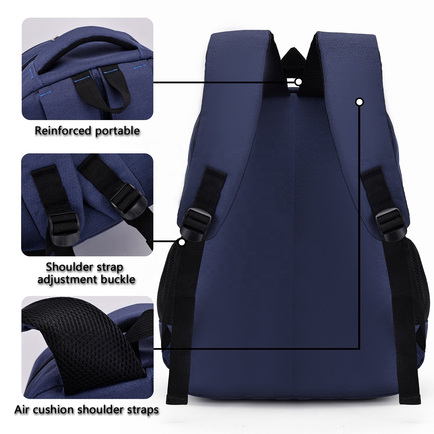 HAIBOWY Unisex Portable Lightweight Nylon Laptop Backpack Solid Color Universal College School Shoulder Bag for Business Study