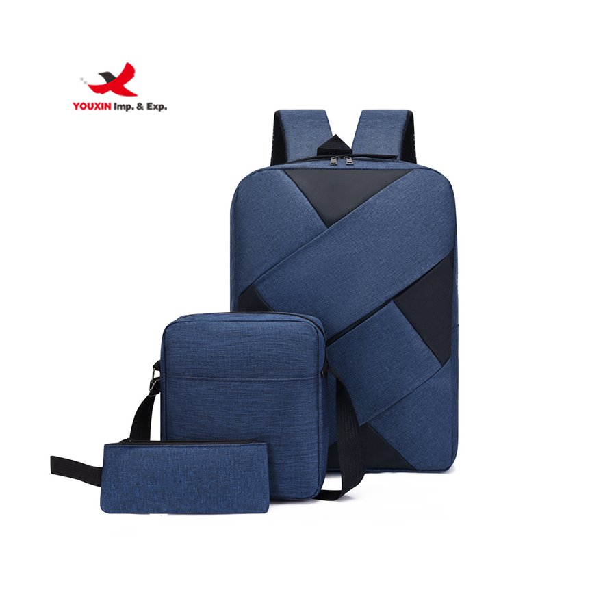 New Style Business Computer Day Pack 3 in 1 Set Laptop Backpack with USB charging port