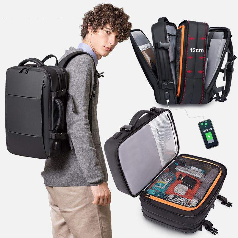 2024 New Hot Sell 15.6Inch Usb Waterproof Notebook Wholesale Mens Polyester Laptop Bag Travel Custom School Laptop Backpack