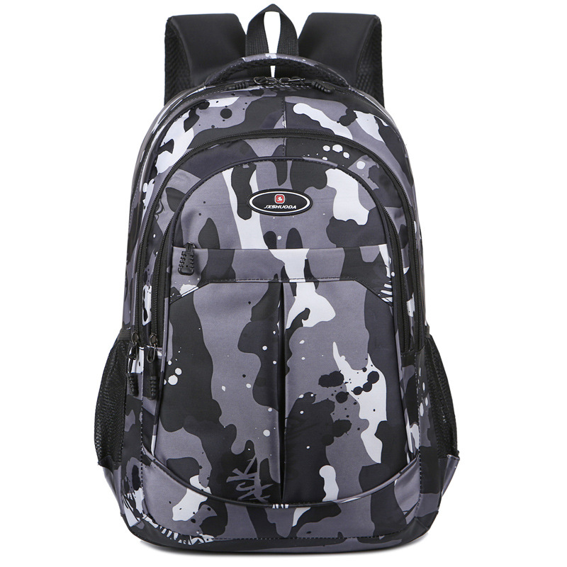 Fashionable Waterproof Backpack Junior High School and College Student School Bag with Camouflage Laptop Backpack