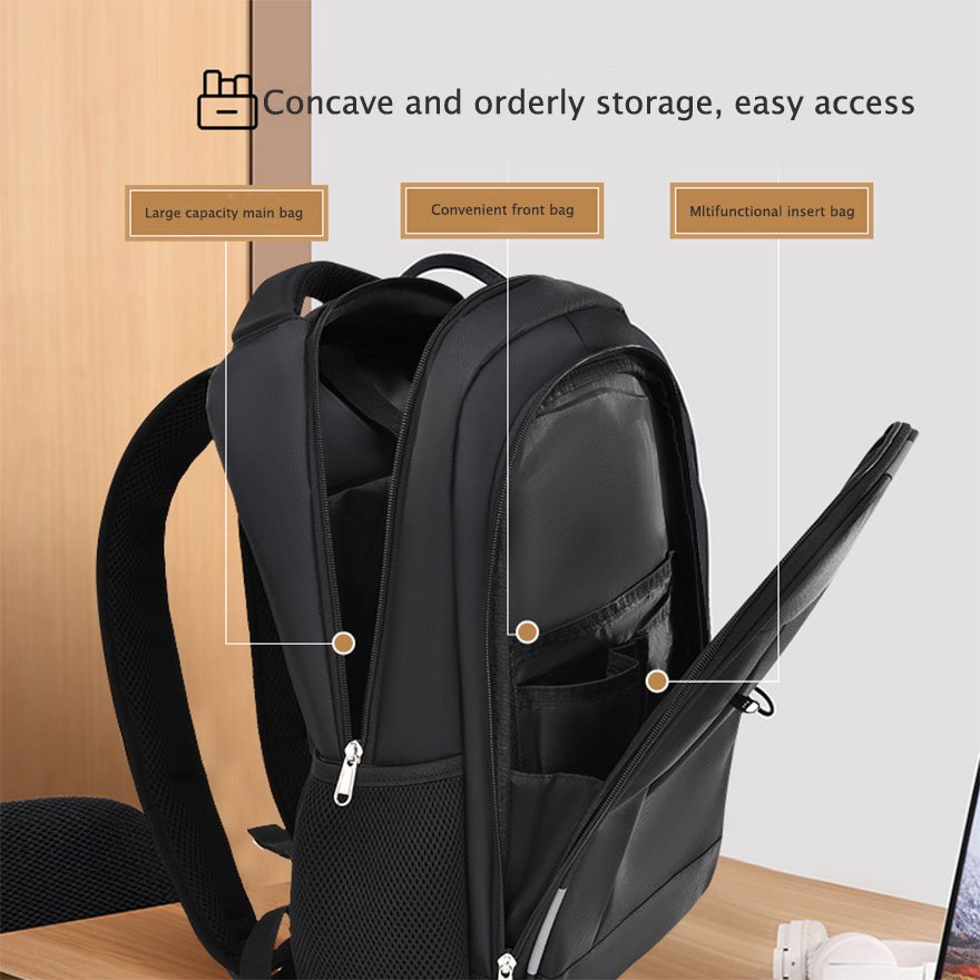 MOQ 1pc Travel Laptop Business Backpack with USB Charging Port Water Resistant College School Computer Bag Gift for Men & Women